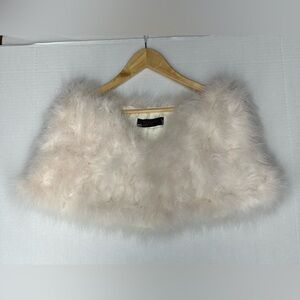 BHLDN Annabelle New York Antoinette Turkey Feather Wrap in Rose/Tyrien